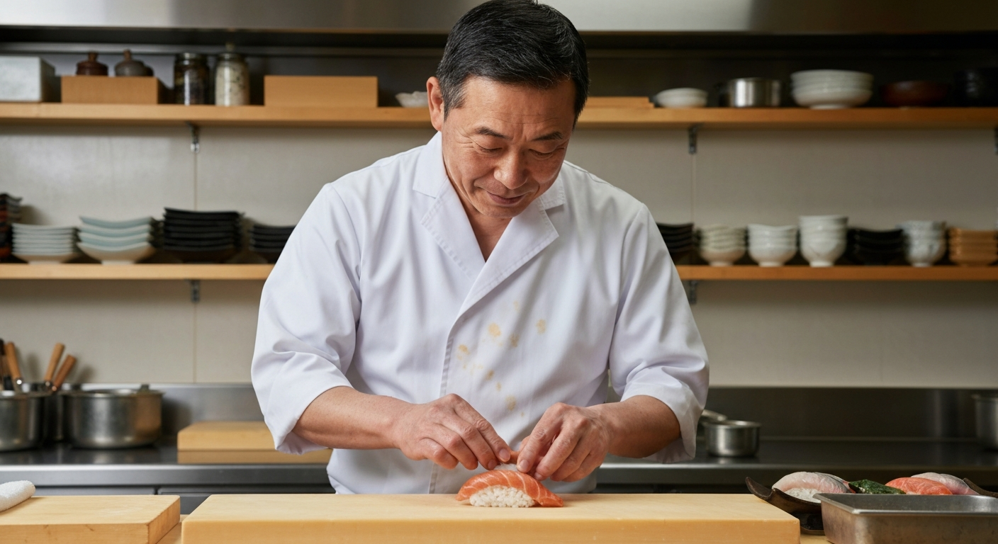 Barselona'da Nigiri Sanatının Ustası: Yoshikazu Suto'dan Mutluluğun Anlık Fotoğrafları