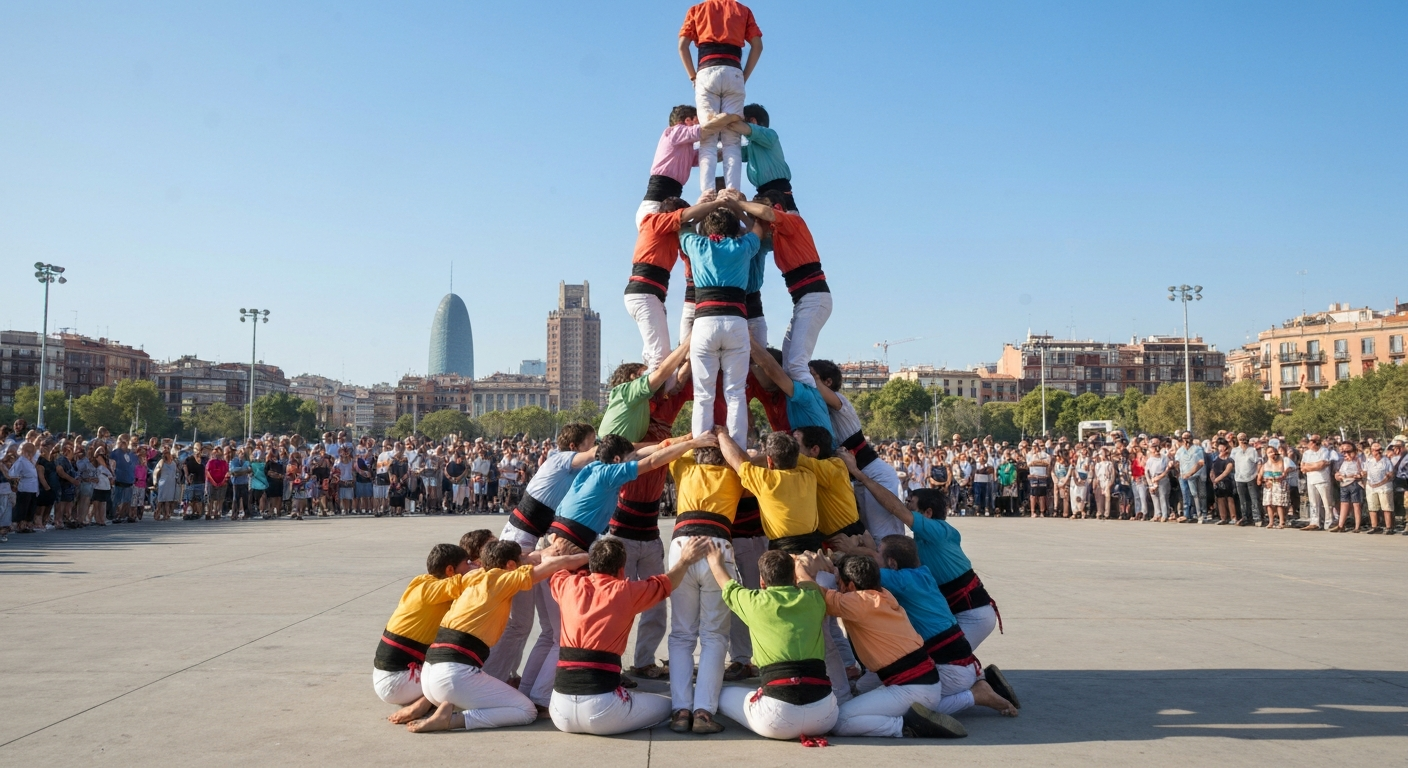 Barselona Castellers'i Alpler'de Tarihin En Yüksek İnsan Kulesini Kurmaya Hazırlanıyor