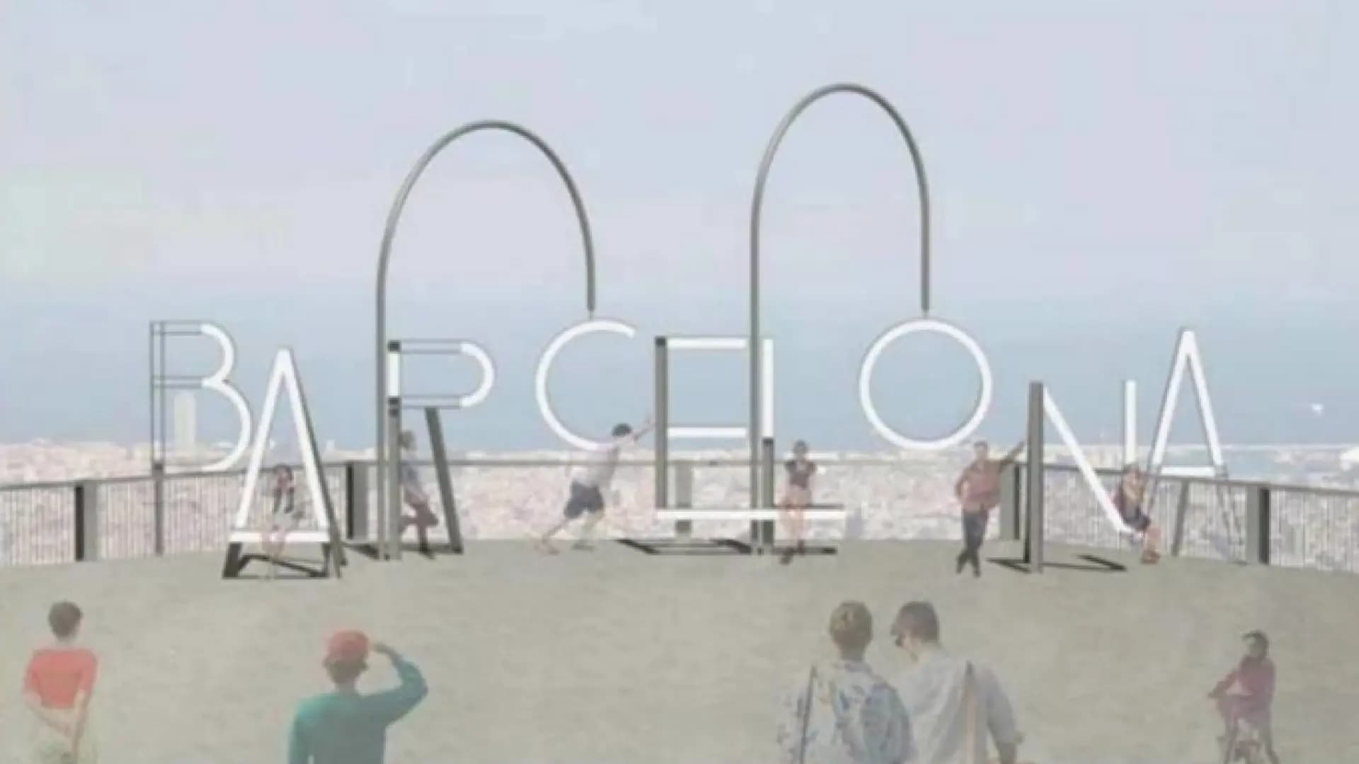 Barselona, Tibidabo'ya Hollywood Esintili Dev İsim Harfleri Kuruyor