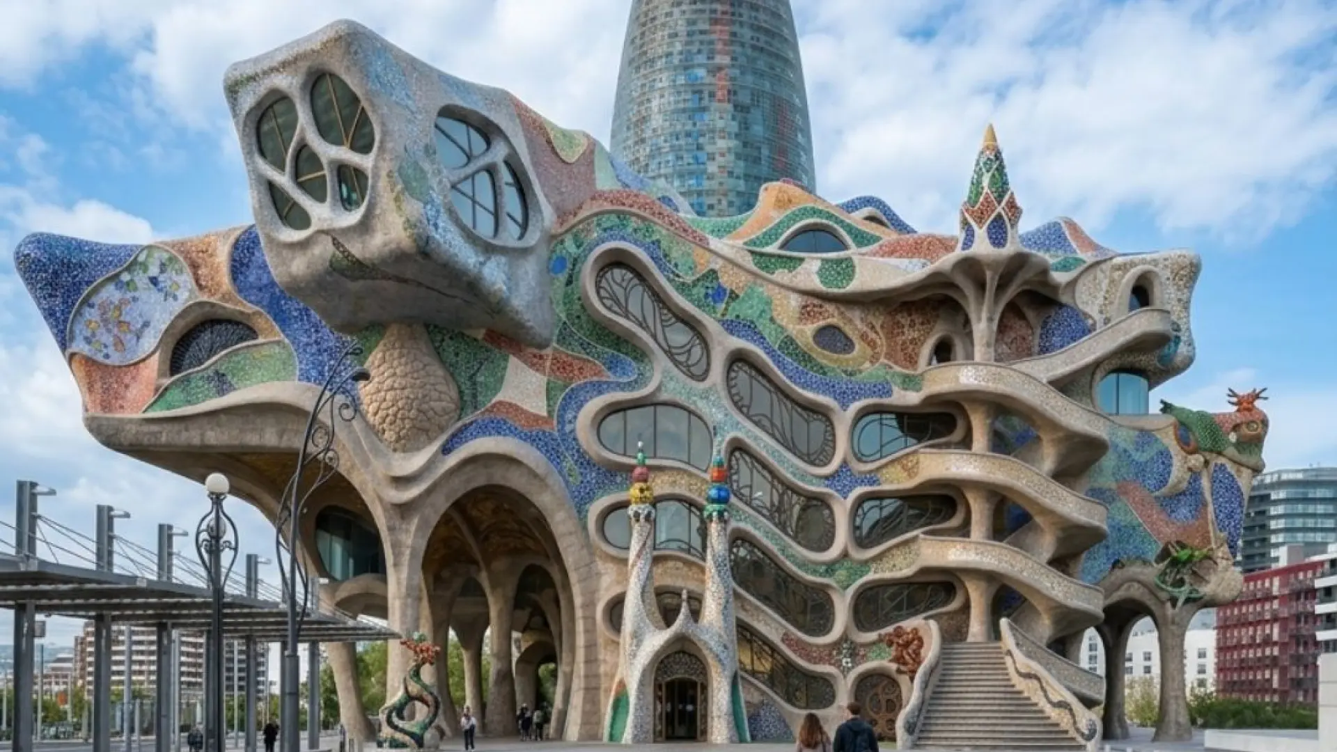 Gaudí, Eiffel ve Diğer Ünlü Mimarların Tarzında Barcelona'nın DHub Binası Yapay Zeka